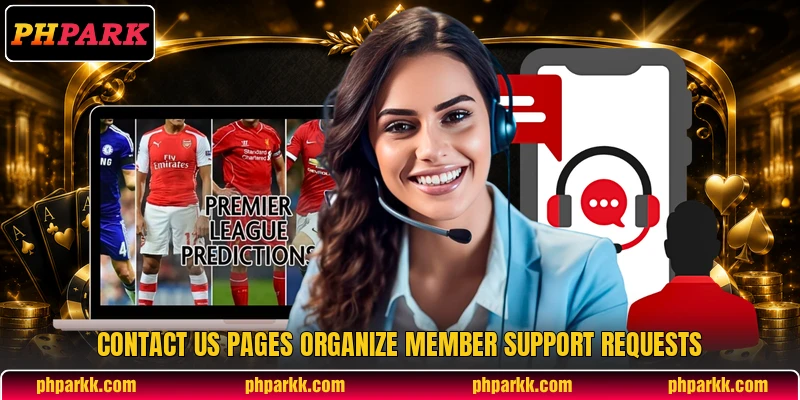 Contact us pages organize member support requests