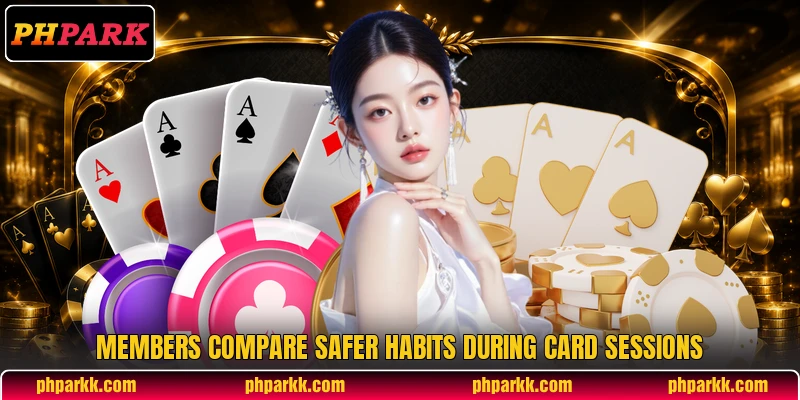 Members compare safer habits during card sessions
