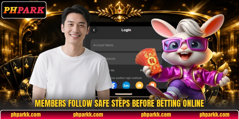 Members follow safe steps before betting online