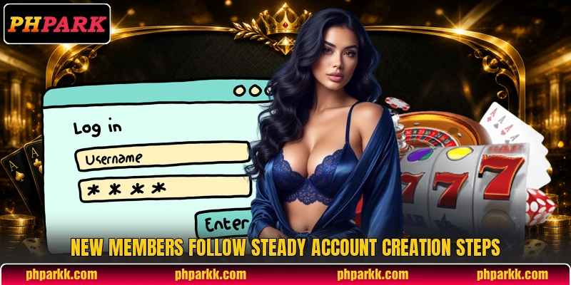 New members follow steady account creation steps New members follow steady account creation steps