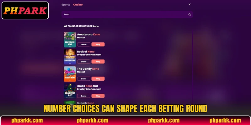 Number choices can shape each betting round Number choices can shape each betting round
