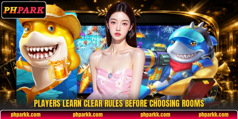 Players learn clear rules before choosing rooms