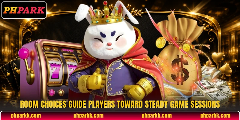 Room choices guide players toward steady game sessions