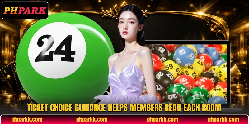 Ticket choice guidance helps members read each room Ticket choice guidance helps members read each room